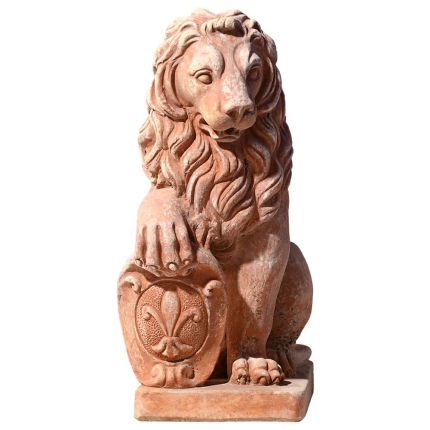 Terracotta Figur "Fleur del lis Löwe"