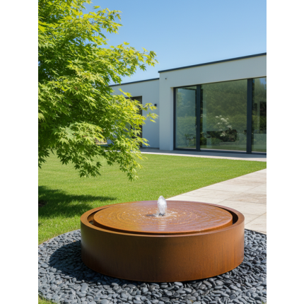 Cortenstahlbrunnen – Designobjekt mit beruhigendem Wasserspiel