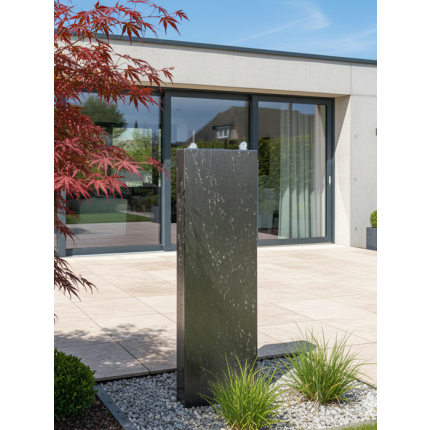 Edelstahl Gartenbrunnen Wasserwand Bochum 40