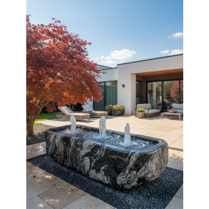 Wassertisch Wachauer Marmor Quellstein Findling 