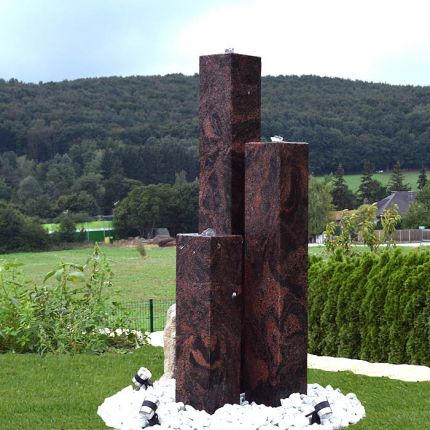 Gartenbrunnen 3 Säulen Aurora Q15 Granitbrunnen - Bild 06