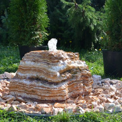 Quellsteinbrunnen Onyx Marmor Findling 50