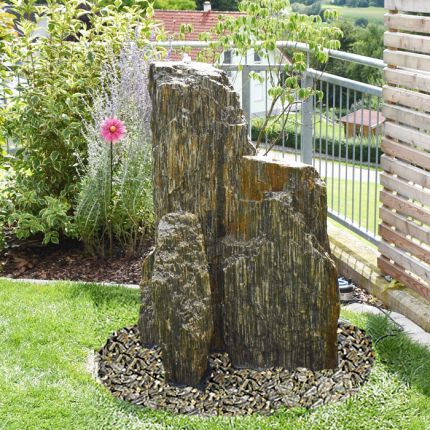 Gartenbrunnen Quellsteinbrunnen 3er SET Woodstone Gneis 120